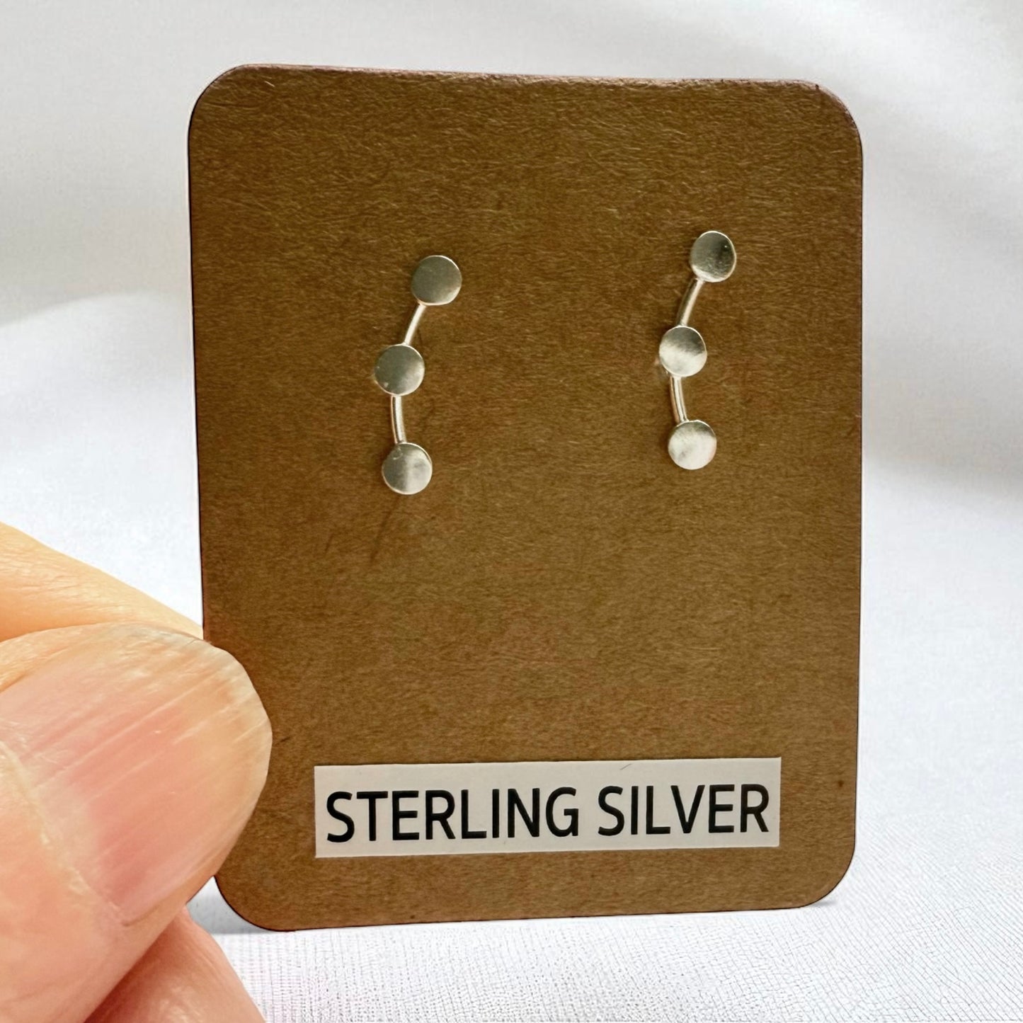 Sterling Silver Ear Climber Stud Earrings