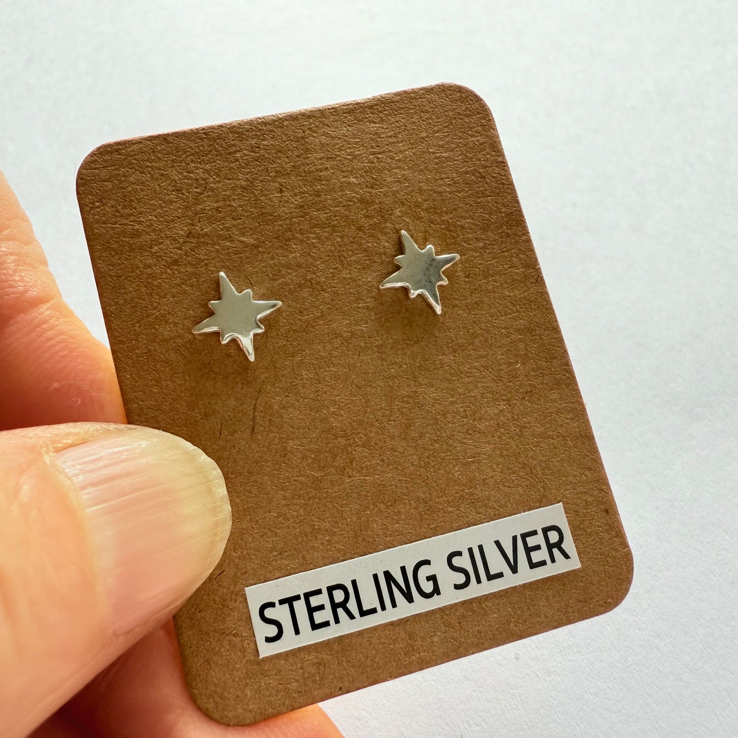 Sterling Silver Starburst Stud Earrings