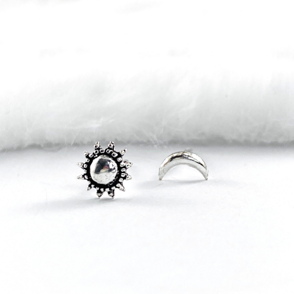 Sun Moon Stud Earrings