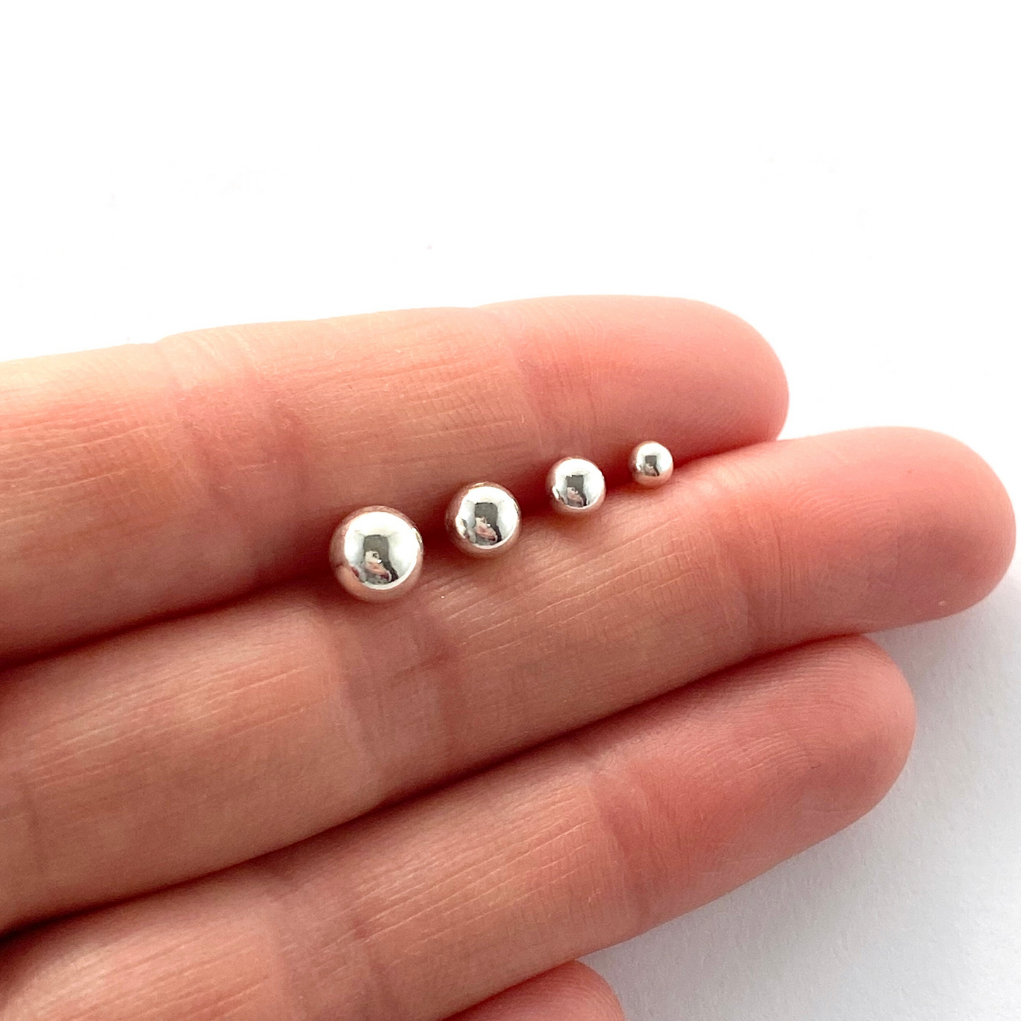 Sterling Silver Ball Stud Earrings