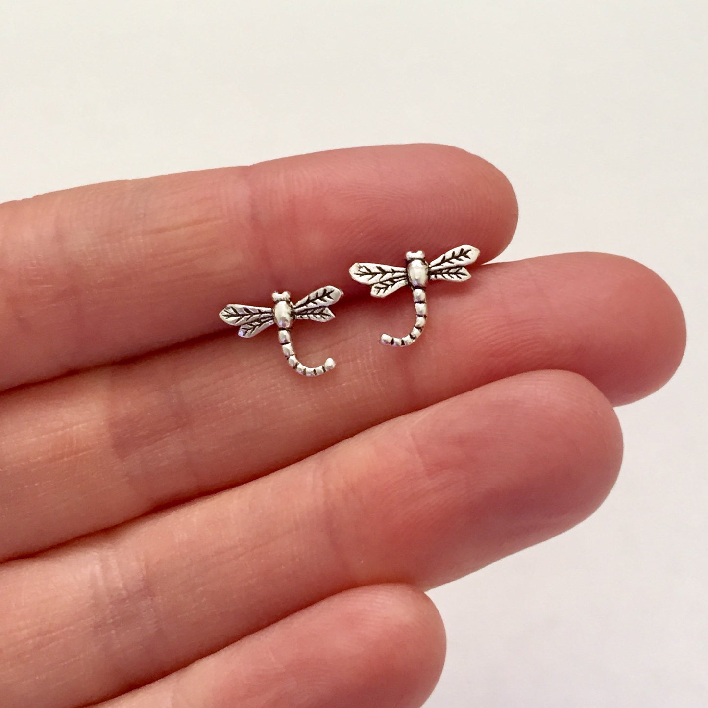 Sterling Silver Dragonfly Stud Earrings