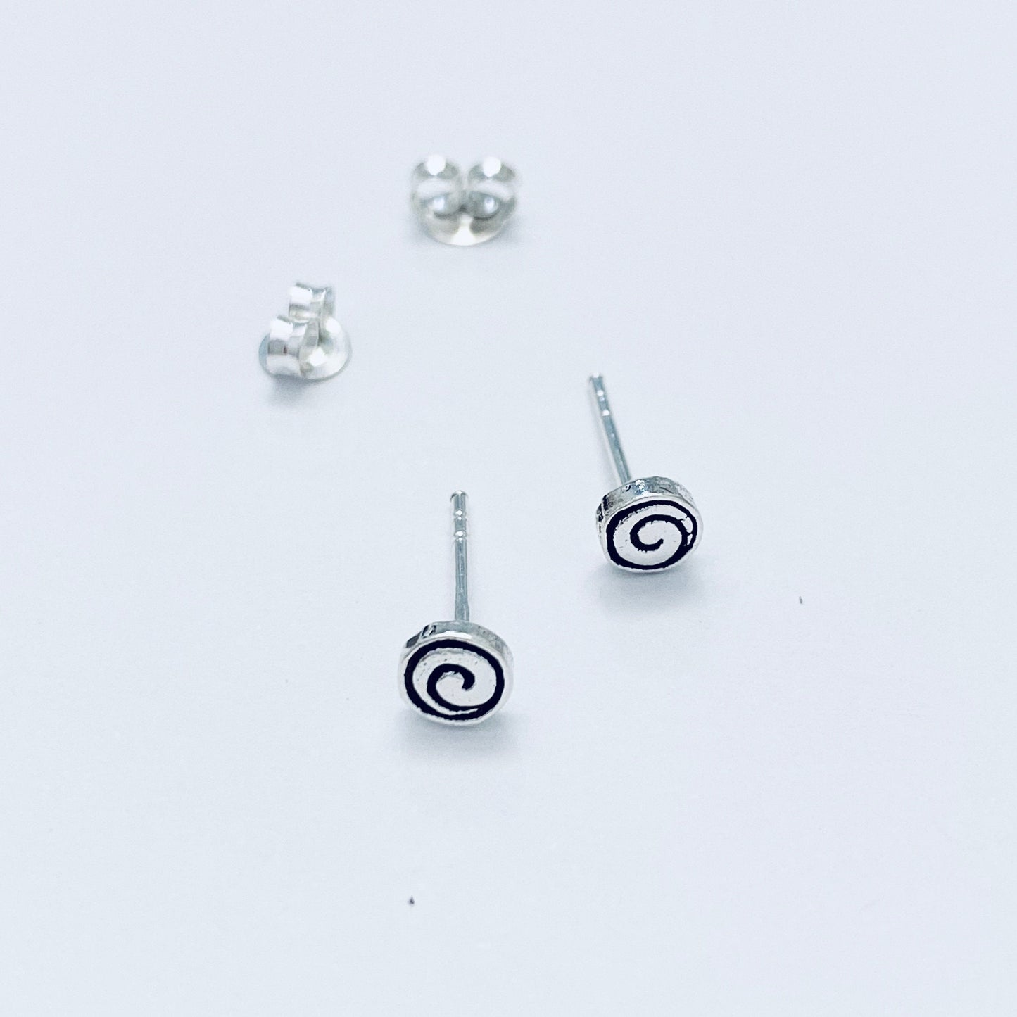 Sterling Silver Spiral Stud Earrings