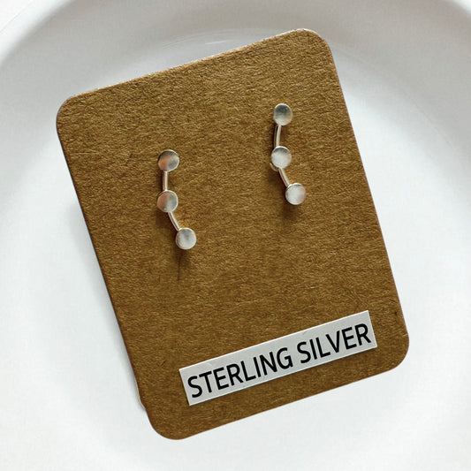 Sterling Silver Ear Climber Stud Earrings