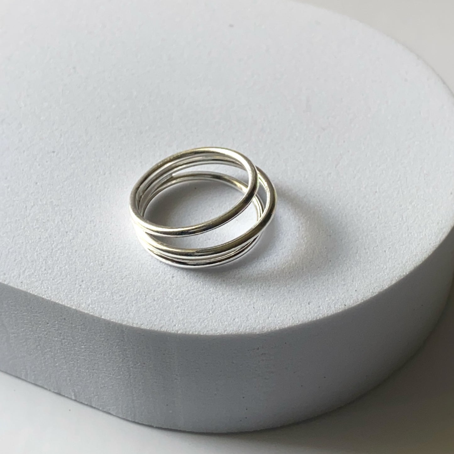 Silver Silver 3 Band Ring