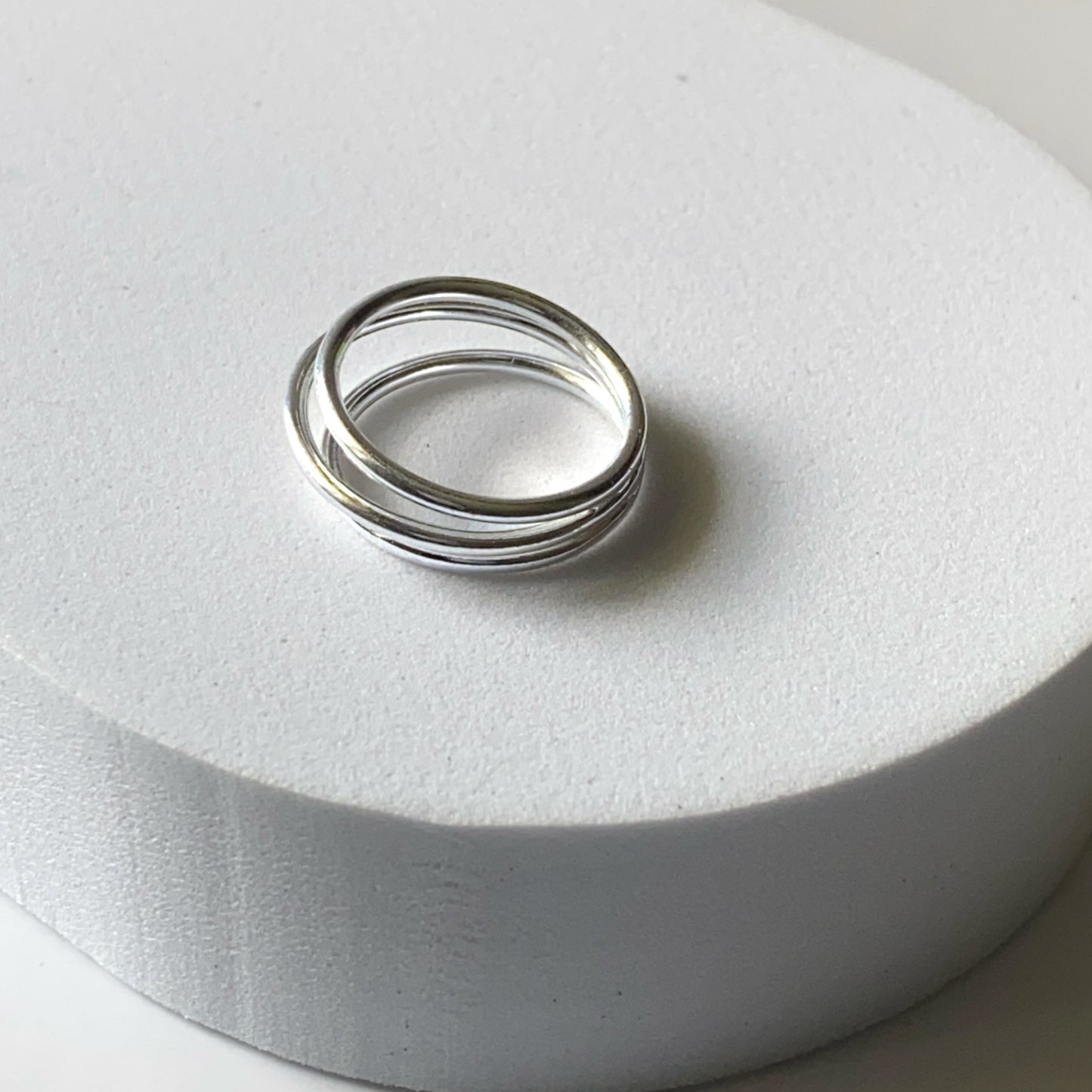Silver Silver 3 Band Ring