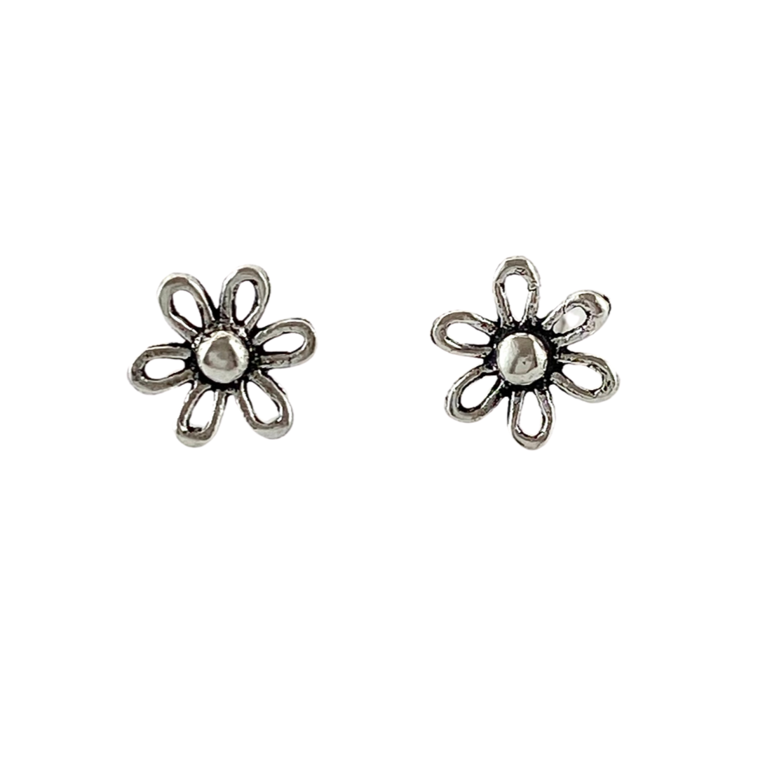 Sterling Silver Flower Stud Earrings