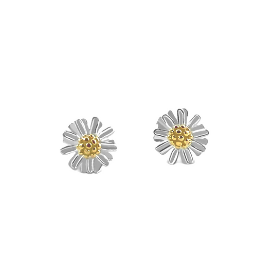 Silver & Gold Daisy Studs