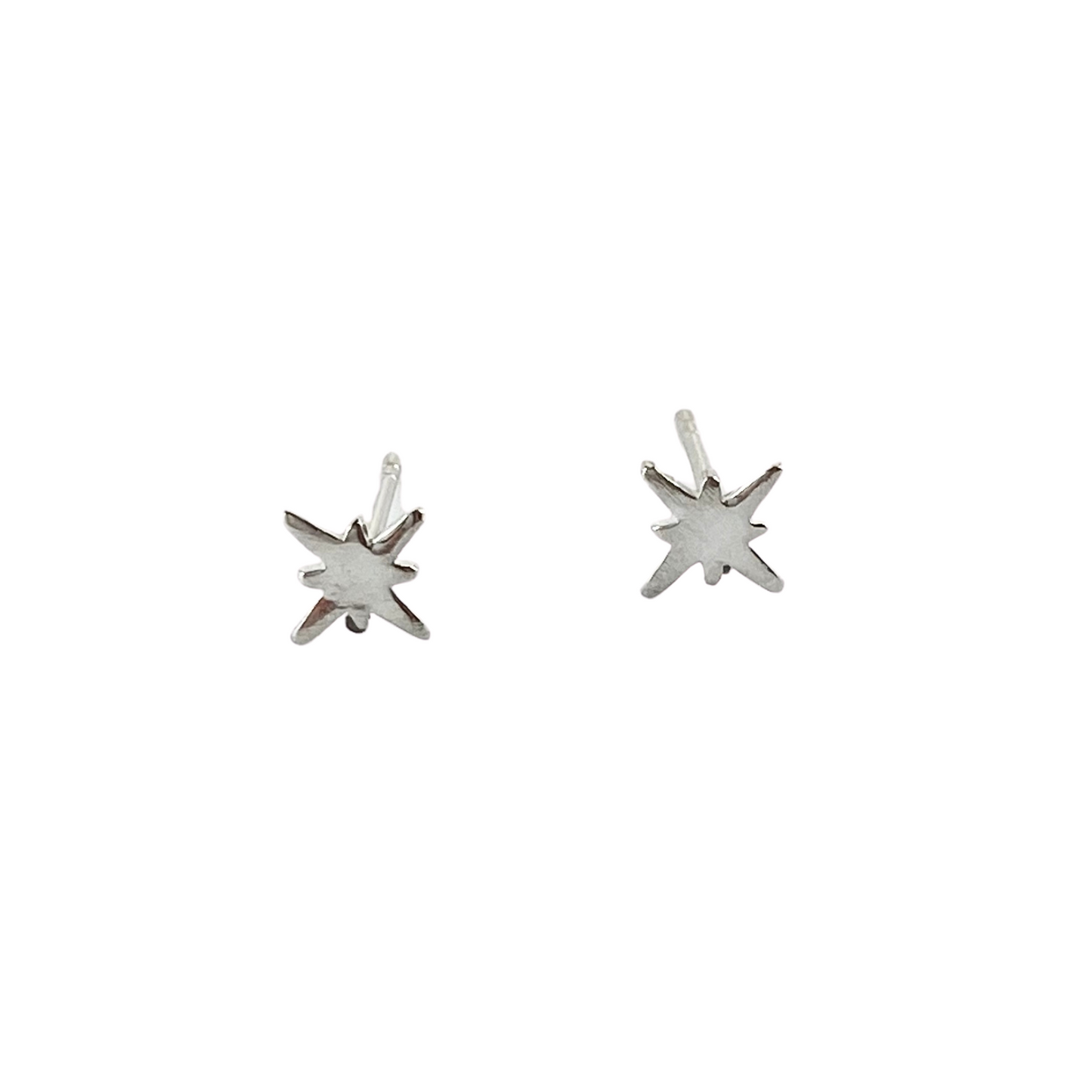 Sterling Silver Starburst Stud Earrings