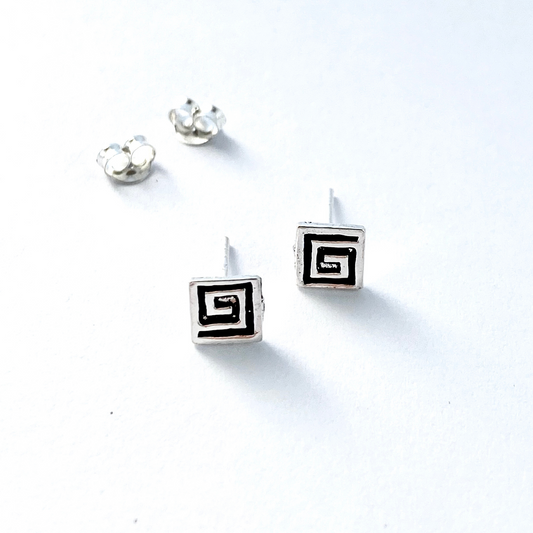 Sterling Silver Square Stud Earrings