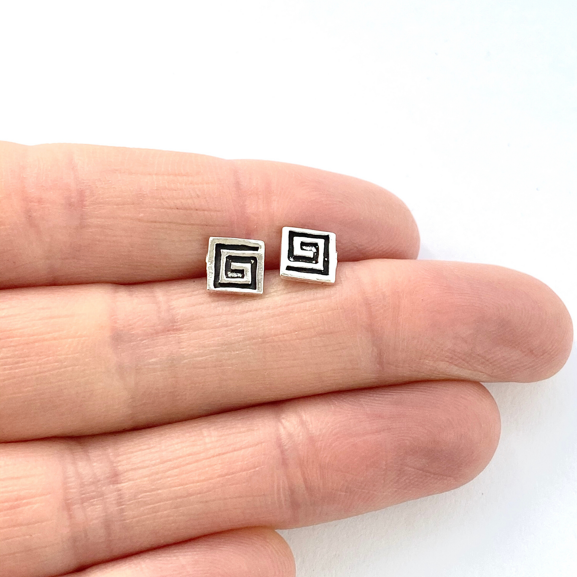 Sterling Silver Square Stud Earrings