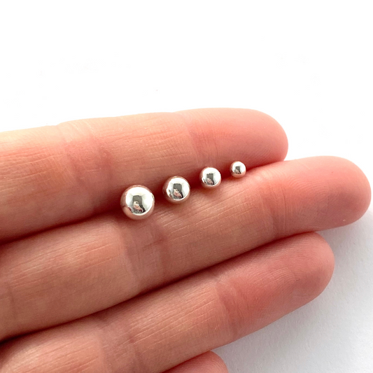Sterling Silver Ball Stud Earrings