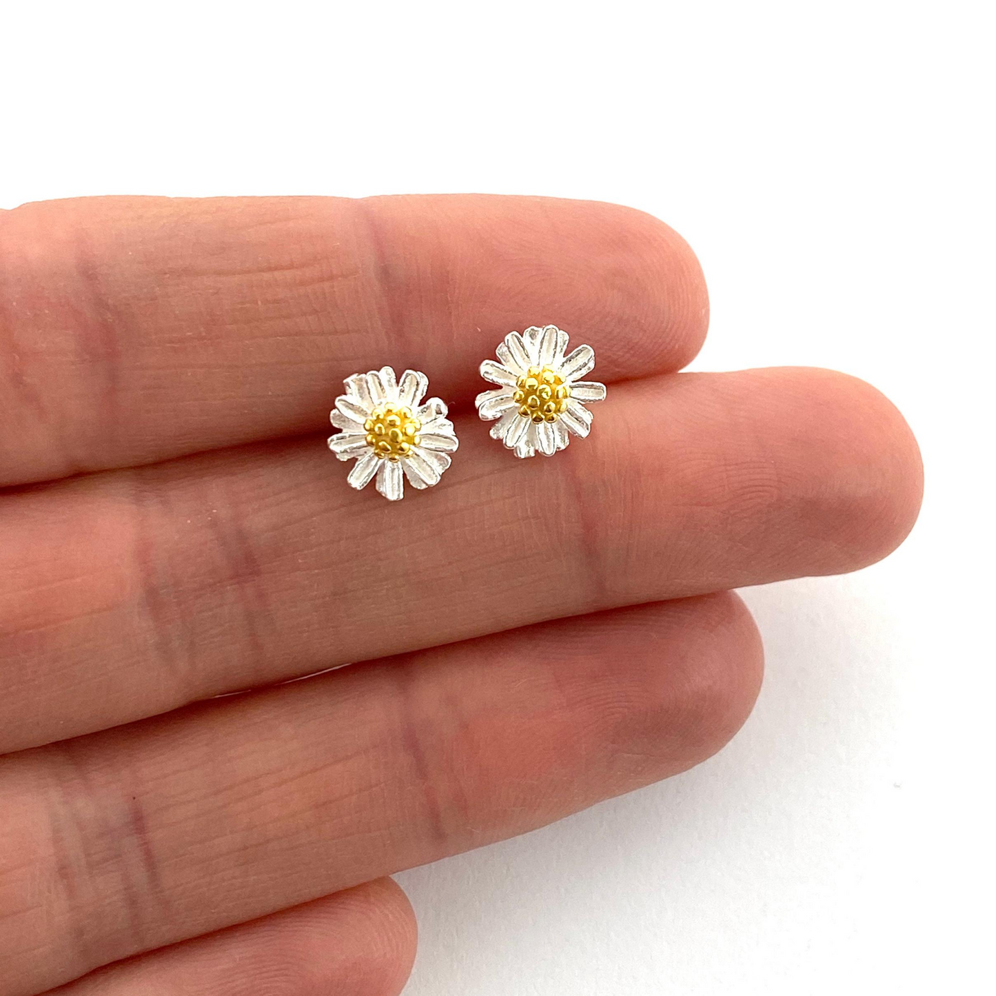 Silver & Gold Daisy Studs
