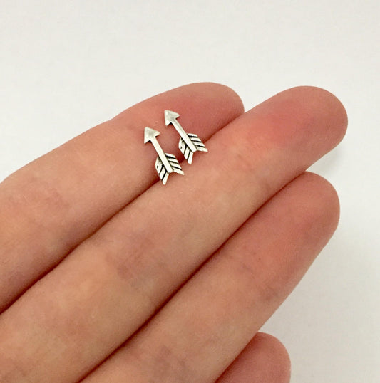 Sterling Silver Arrow Stud Earrings
