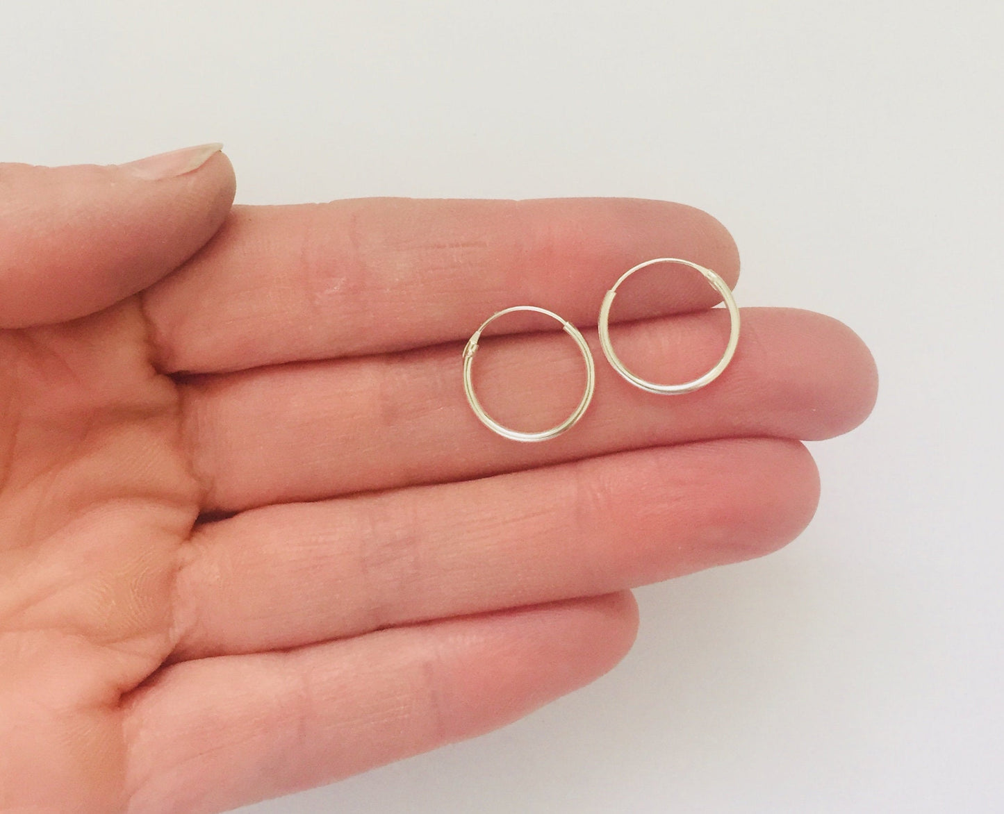 Small Sterling Silver 12 mm Hoop Earrings