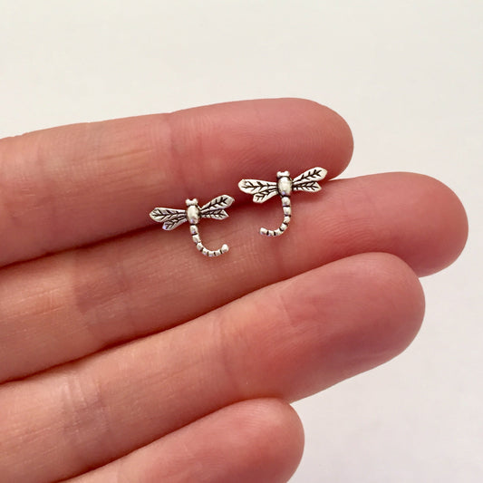 Sterling Silver Dragonfly Stud Earrings