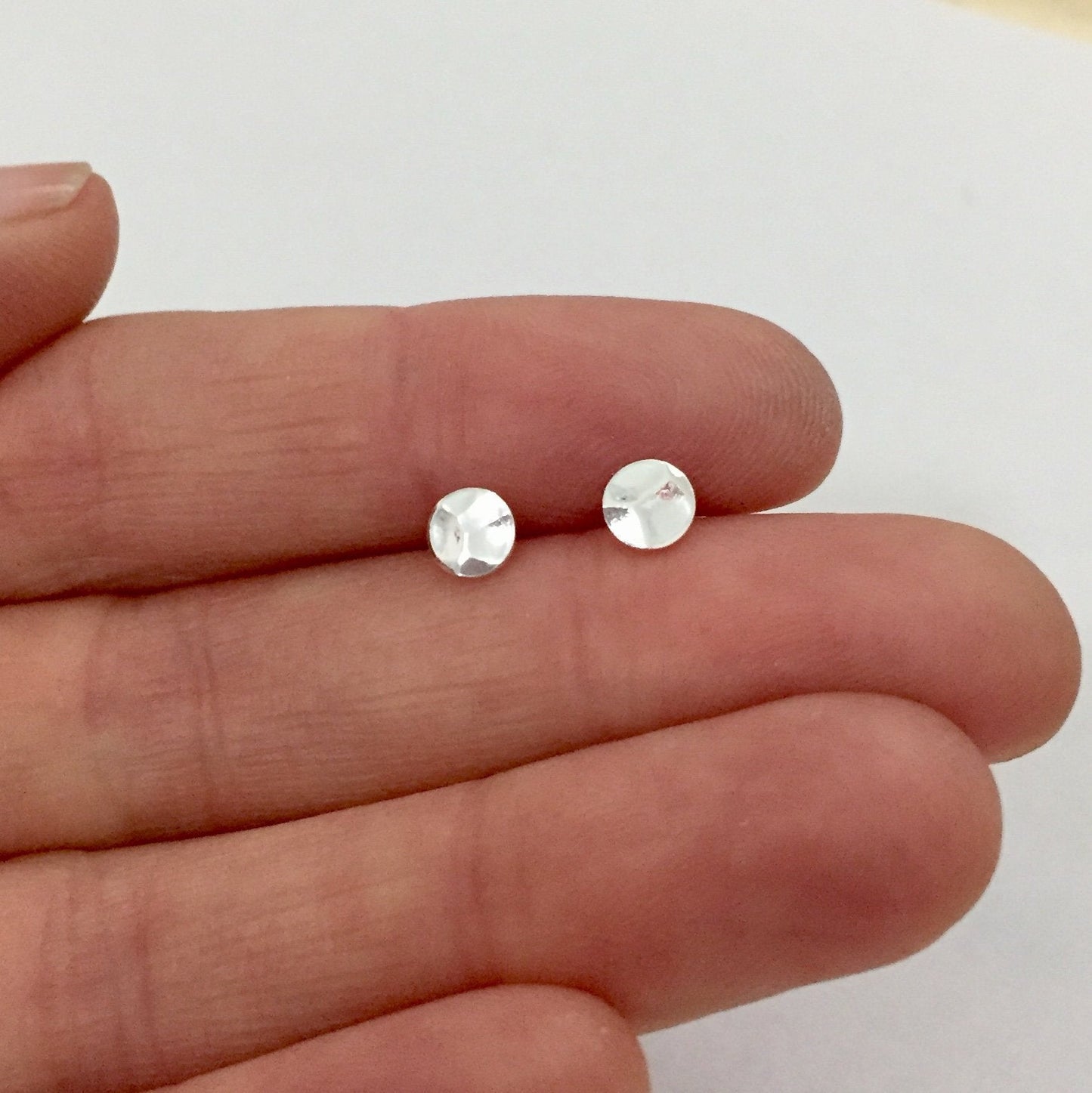 Sterling Silver Hammered Stud Earrings