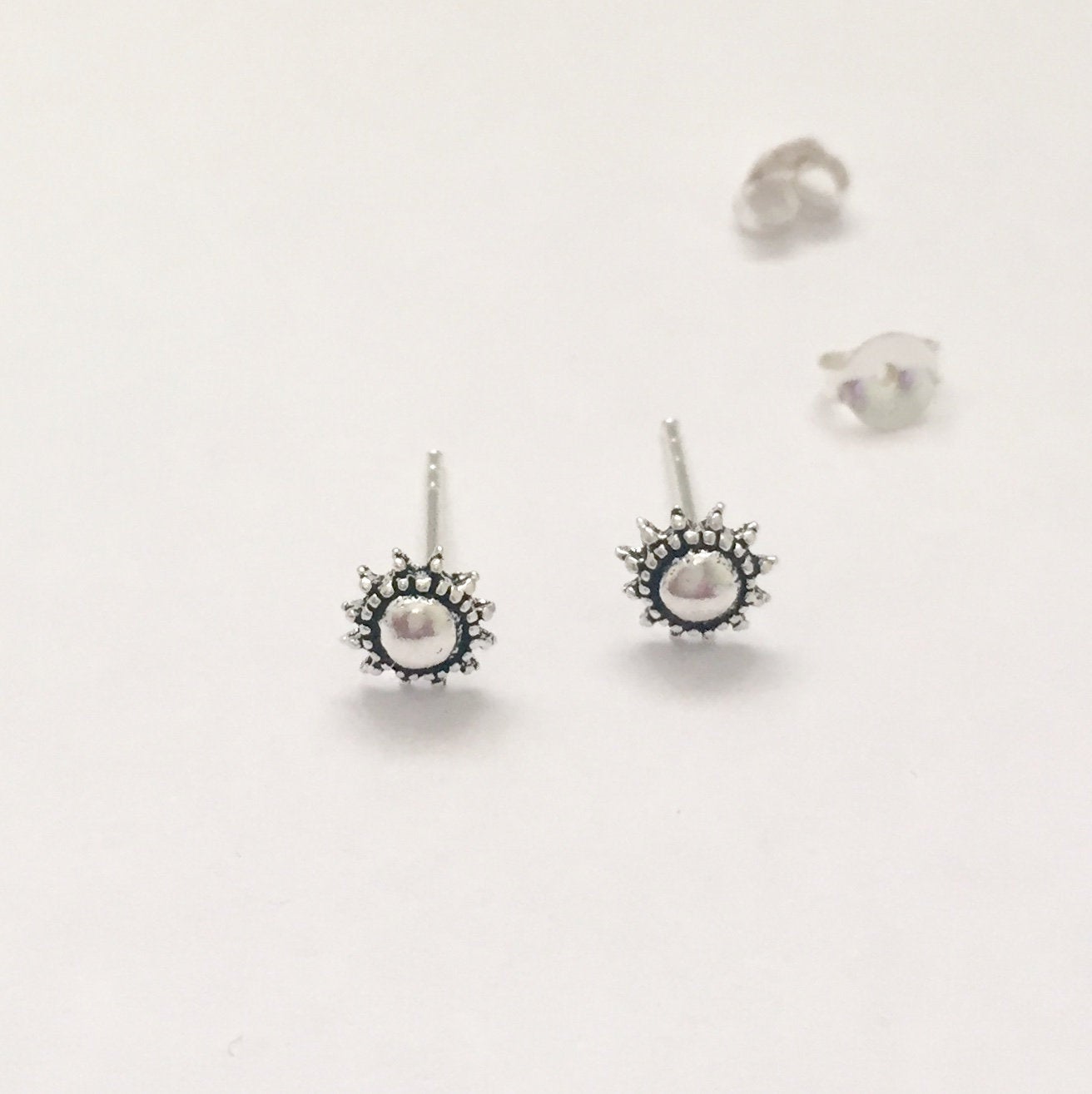 Sterling Silver Mismatched Sun, Bar, Ball Stud Earrings