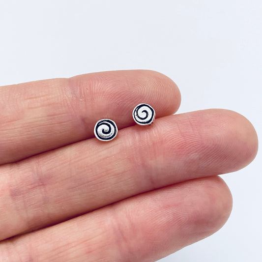 Sterling Silver Spiral Stud Earrings